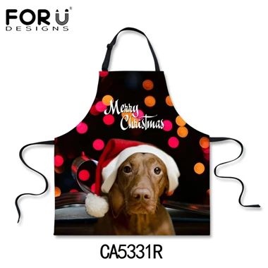 FORUDESIGNS/Merry Рождество кухня фартуки для женщин звавечерние ужин аксессуары животных собака кошка печатных забавные пособия по кулинарии шеф - Цвет: CA5331R