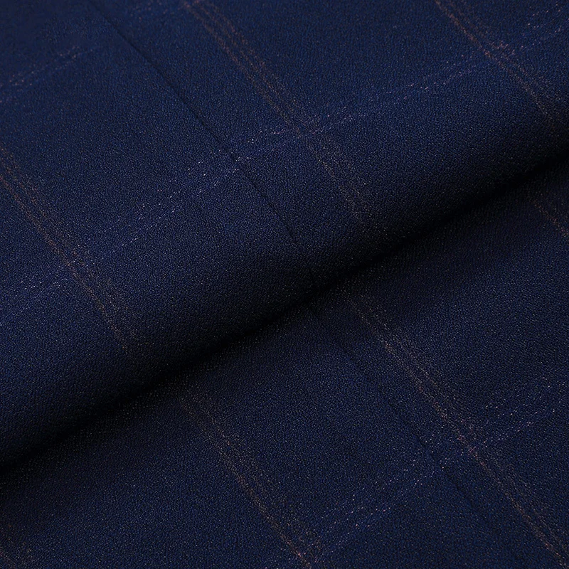 men suit deep blue plaid mens suits with pants vest father day gift wedding suits for men groom business wear man suit slim fit