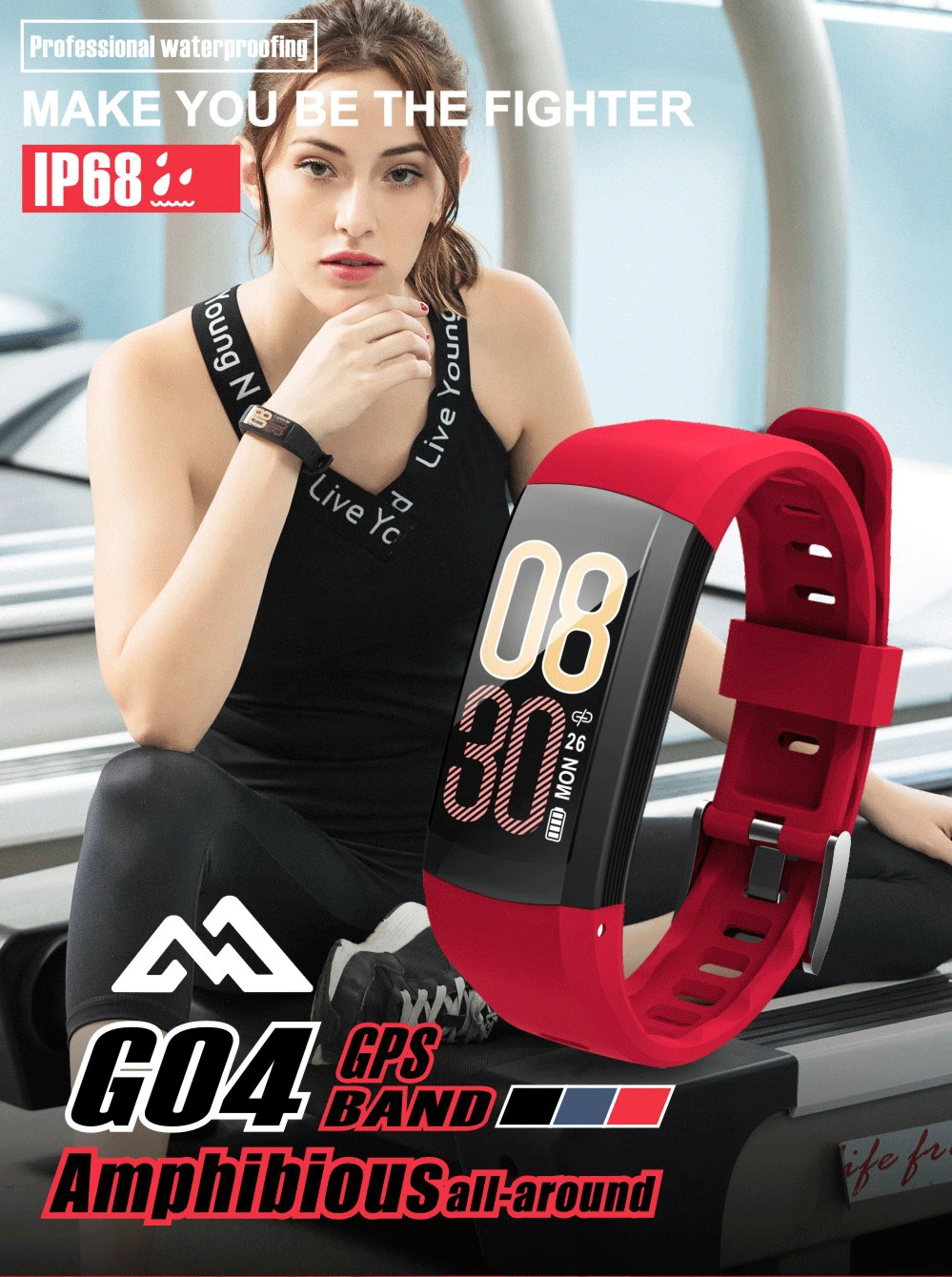 G04 Smart Браслет Multi-спортивный IP68 Водонепроницаемый Bluetooth Спорт браслет gps сердечной активности Фитнес трекер