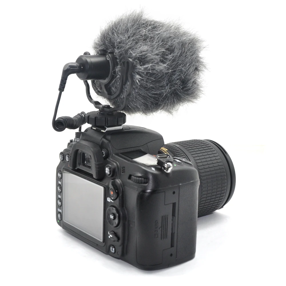 Видеокамера компактный микрофон на камеру с Rycote Lyre Shock Mount для Canon Nikon Lumix sony DJI Osmo DSLR camera Microfone