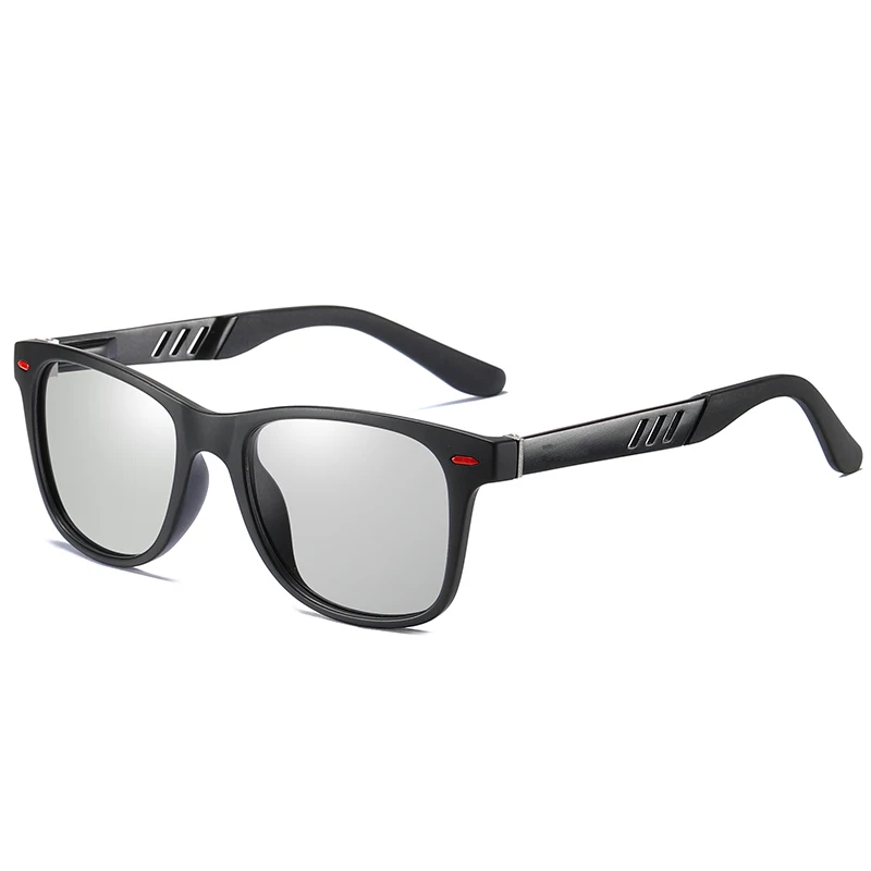 Sand Black Frame Новые Сплава Поляризованные Фотохромные Солнцезащитные Очки мужские Женские UV400 Вождения Рыбалка Переход Хамелеон Объектив Солнцезащитные Очки - Цвет линз: Sand Black Frame