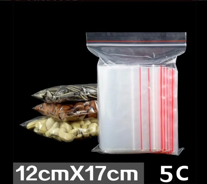 1000 шт. пакеты с замком на молнии прозрачный полиэтиленовый пакет повторно