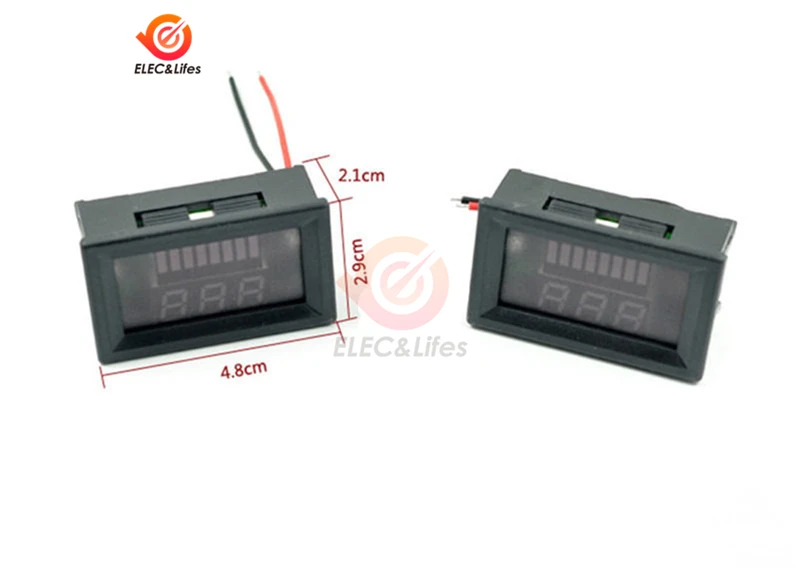 12V Car Lead Acid Battery Charge Level Indicator Battery Tester Lithium Battery Capacity Meter Dual LED Tester Digital Voltmeter