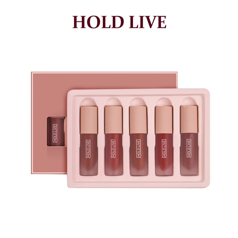 01 Holdlive горячая Распродажа водонепроницаемый матовый бархатный глянцевый блеск для губ помада бальзам для губ оттенок 5 цветов Женская мода последний длинный макияж подарок - Цвет: 01