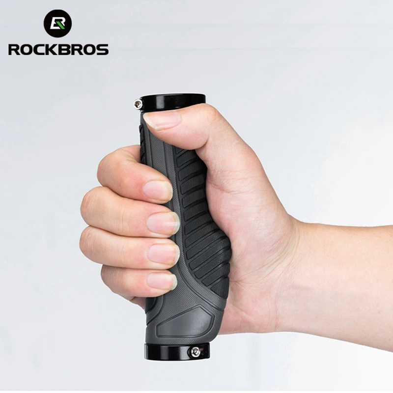 ROCKBROS велосипедные ручки MTB дорожный велосипед двойной замок резиновый руль ручки Анти-занос, удар-поглощающий руль велосипеда