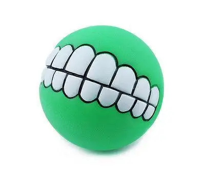 Pets Dog Puppy Cat Ball Teeth Style Toy Silicone Chew Sound Play Tool | Дом и сад