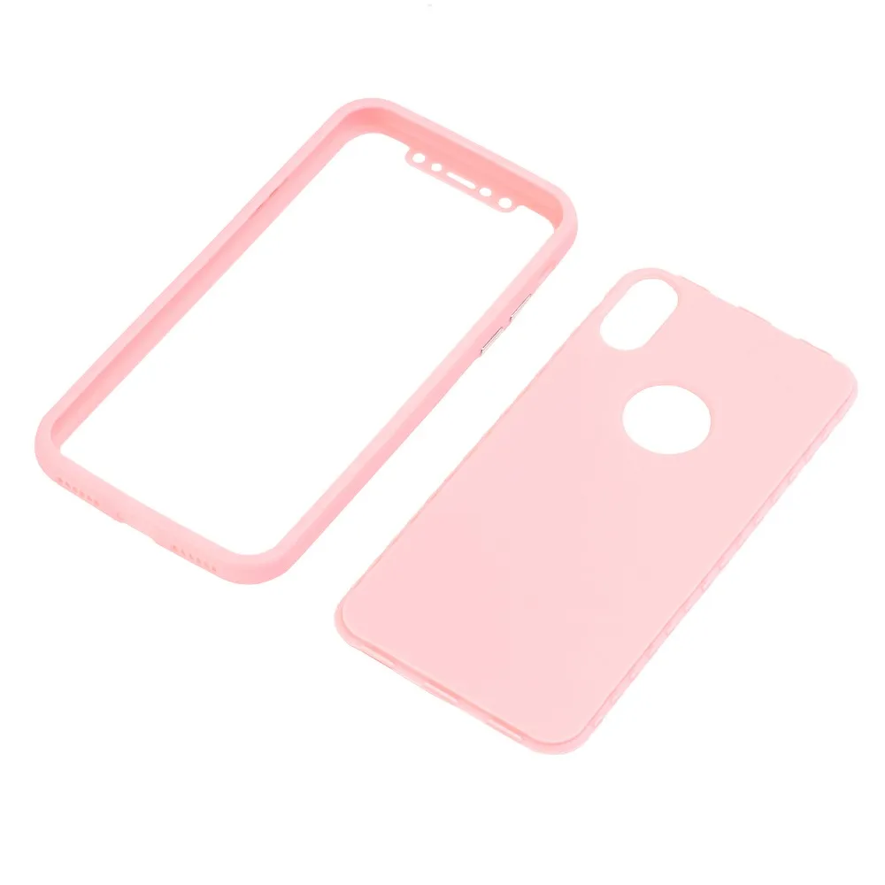 360 full body case cover For apple iphone 7 6s Luxury fashion soft silicon back for X coque capa |