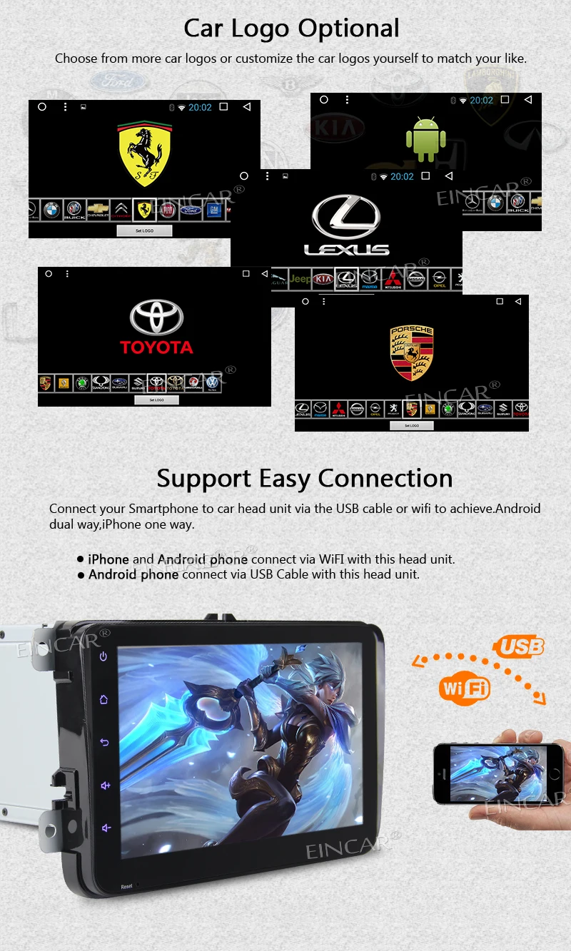 Eincar для Volkswagen Android 7 1 Восьмиядерный головное устройство без dvd игрок двойной din gps