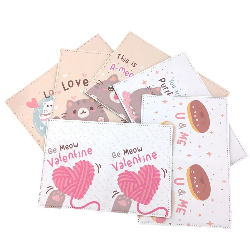 Милый чехол для паспорта с котом и надписью Love Kawaii путешествий чехол-кошелек