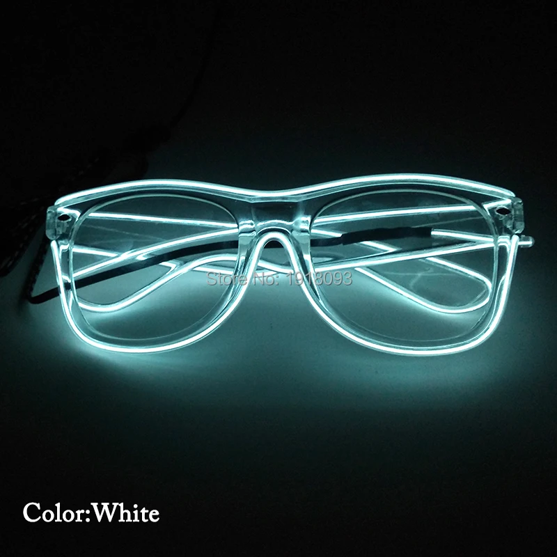 10Colors Available 20pieces EL Wire Glowing Glasses with Steady on Driver For Carnival Decoration Novelty Lighting