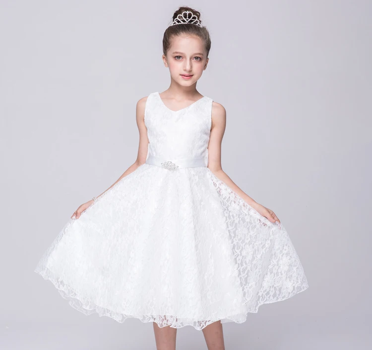 Teen Girls tulle bridesmaid Flower Girl Lace Dress Birthday Evening Wedding Party Dresses kids frock designs 8 10 12 14 16 Years | Детская
