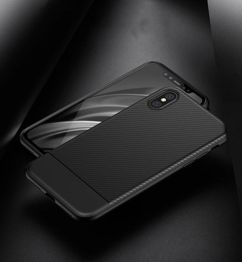 For iPhone 11 Pro Max 11Pro XS XR 6 6s 7 8 Plus X Case Silicone Phone Cover Soft TPU Carbon Fiber Bumper Funda |