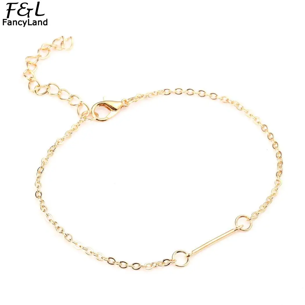 Модный браслет золотого и серебряного цвета для женщин простые регулируемые