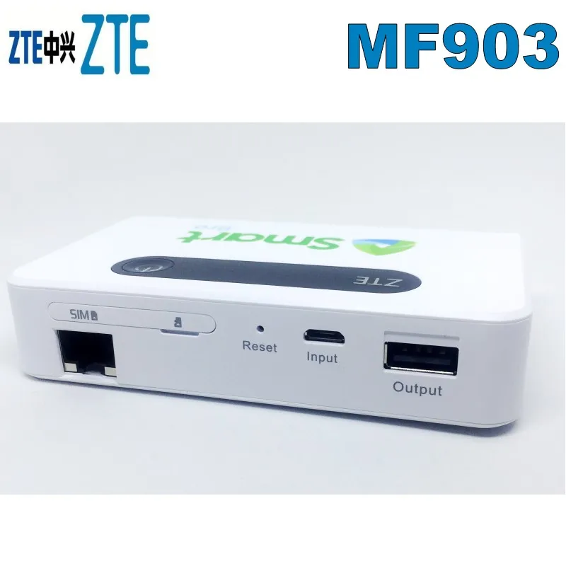 Разблокированный Карманный Wi Fi роутер ZTE MF903 4G LTE с внешним аккумулятором 5200 мАч и