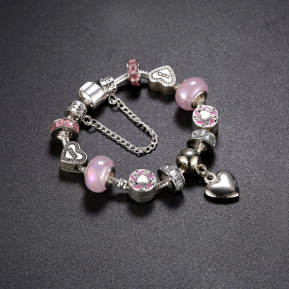 Eccosa Special Design Mom Bracelets &amp Bangles Fashion Jewelry Rhinestones Beads Accessories Fit Diy Charm For Women | Украшения и