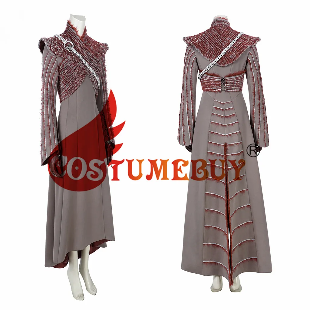 CostumeBuy Игра престолов Сезон 8 Дейенерис Таргариен косплей костюм мать драконов средневековый маскарадный костюм L920