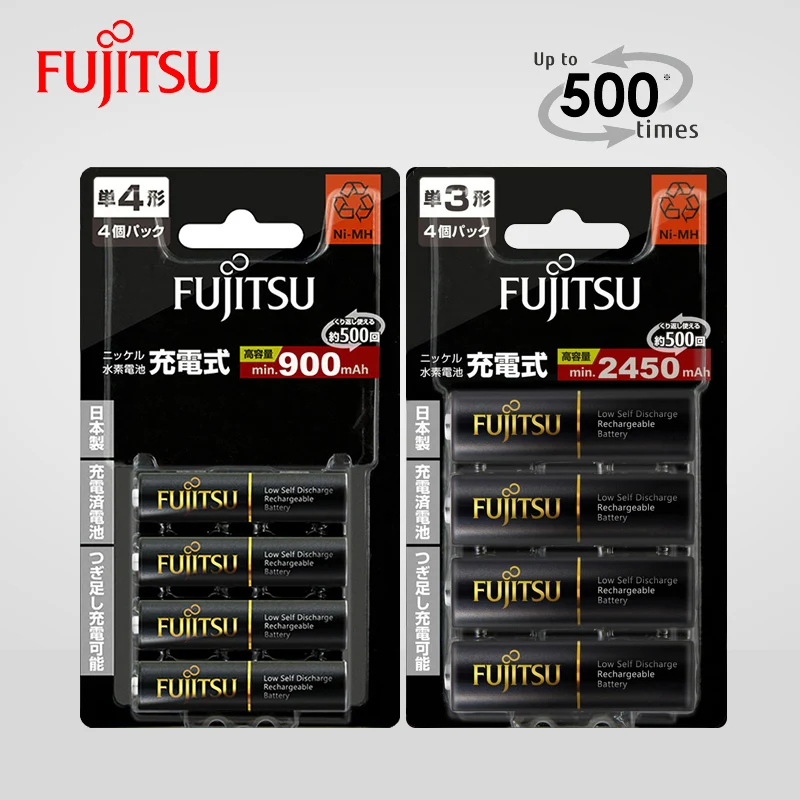 Fujitsu 4 шт./упак. 2450mAh AA батарея + 900mAh AAA 1 2 V Ni MH перезаряжаемая Сделано в Японии 8Pcs