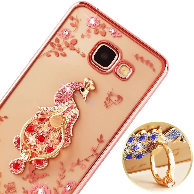 

Luxury Slim Soft Phone Ring Case For Samsung Galaxy A5 2016 Fundas J4 J5 Pro J6 Plus J7 2017 Flowers TPU Back Cover Stand Holder