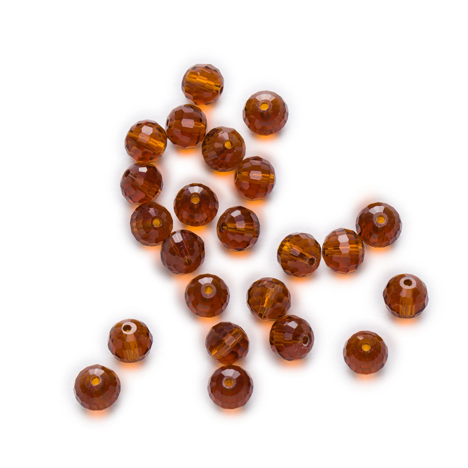 

50 Piece Dark Coffee Crystal Glass 96 Cut Faceted Spacer Beads Jewelry Making For Handmade Bracelet Necklaces DIY 6-10mm