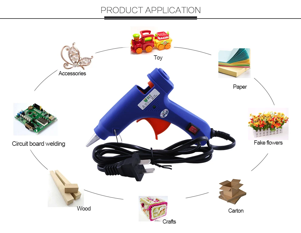

20W Hot Melt Glue Gun with 1Pc 7mm Glue Stick Industrial Mini Guns Thermo Electric Heat Temperature Tool DIY Repair Tool