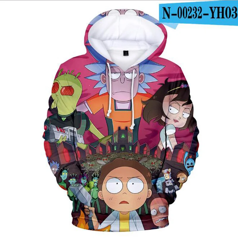 Мужские толстовки и свитшоты с 3D принтом Рик Морти забавная куртка капюшоном ricky y