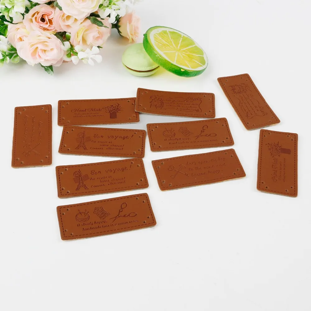 10 шт. этикетки ручной работы для одежды из искусственной кожи рубашек джинсов