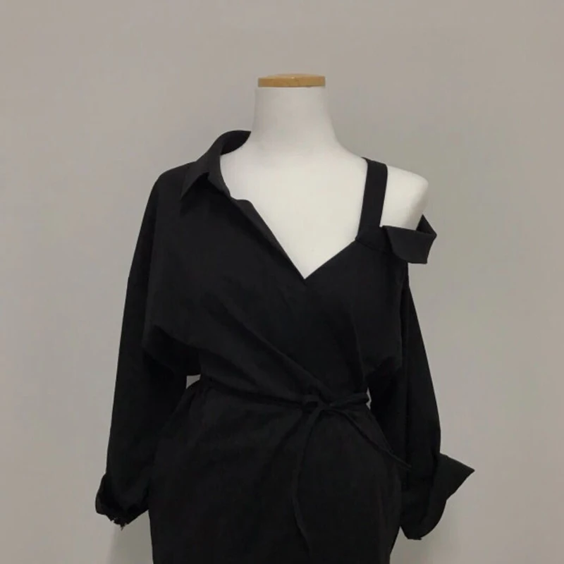 Платье-рубашка TWOTWINSTYLE весеннее платье-рубашка средней длины с неровным