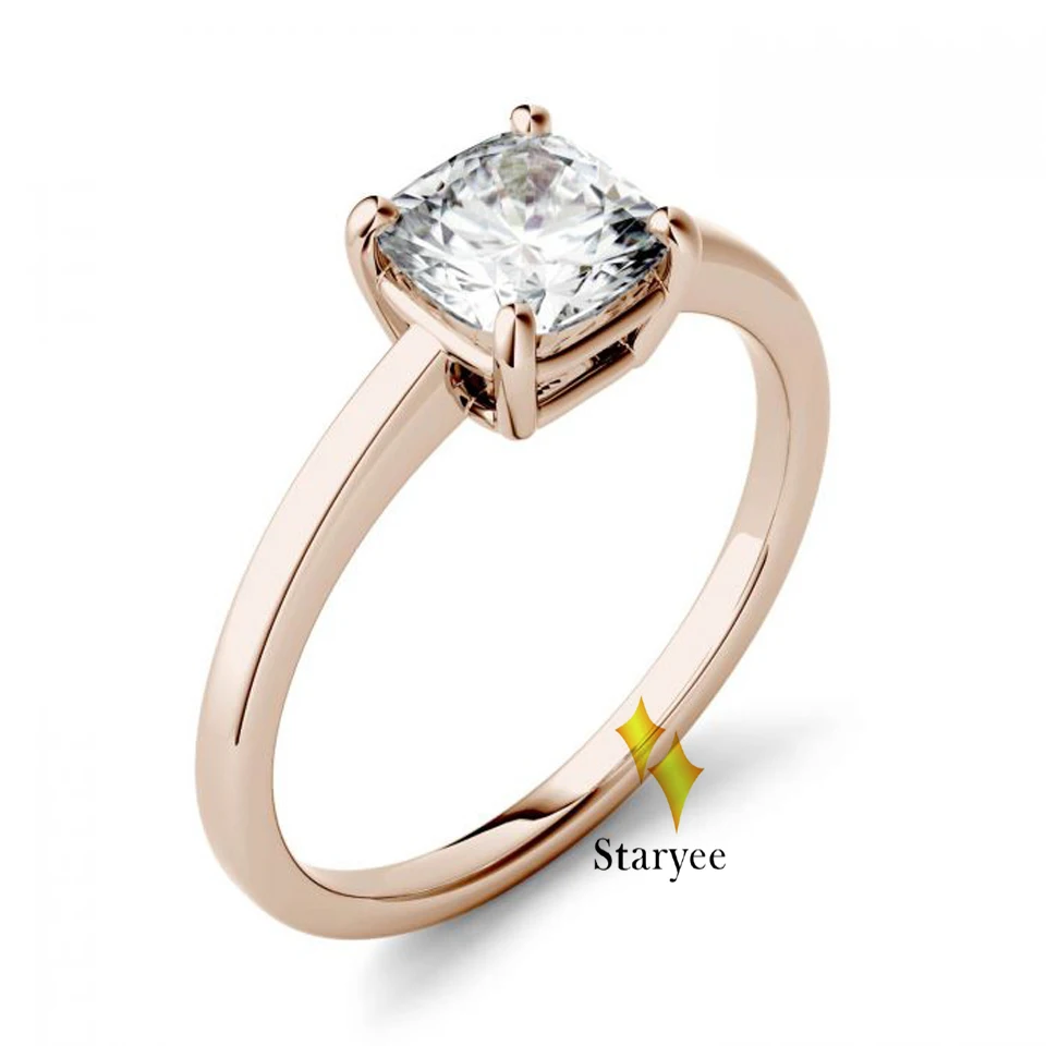 Сертифицированный VS DEF 1.1CT 6 мм Подушка лабораторный алмаз обручальное кольцо обручальное Кольцо женское 14 к 585 Белое золото ювелирные изделия