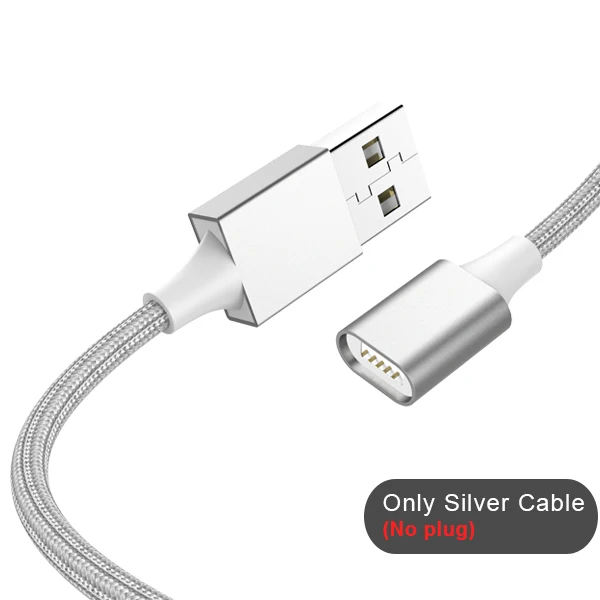 Only silver cable NOHON 3 в 1 Micro usb type C кабель для зарядки и синхронизации данных для iPhone X 7 8 6 5 Plus Магнитная Быстрая зарядка для samsung - Цвет: Only silver cable