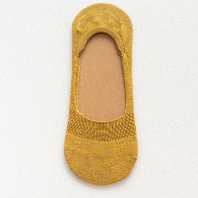 yellow 5 пар = 10 шт.; сезон весна-лето; женские носки; силиконовые однотонные модные невидимые носки; носки-тапочки; нескользящие носки - Цвет: yellow