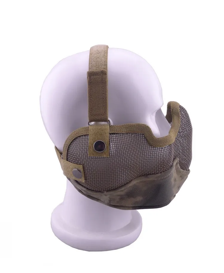 AIRSOFT удар V2 вечерние маска стальная сетка на пол-лица с защитой ушей черный