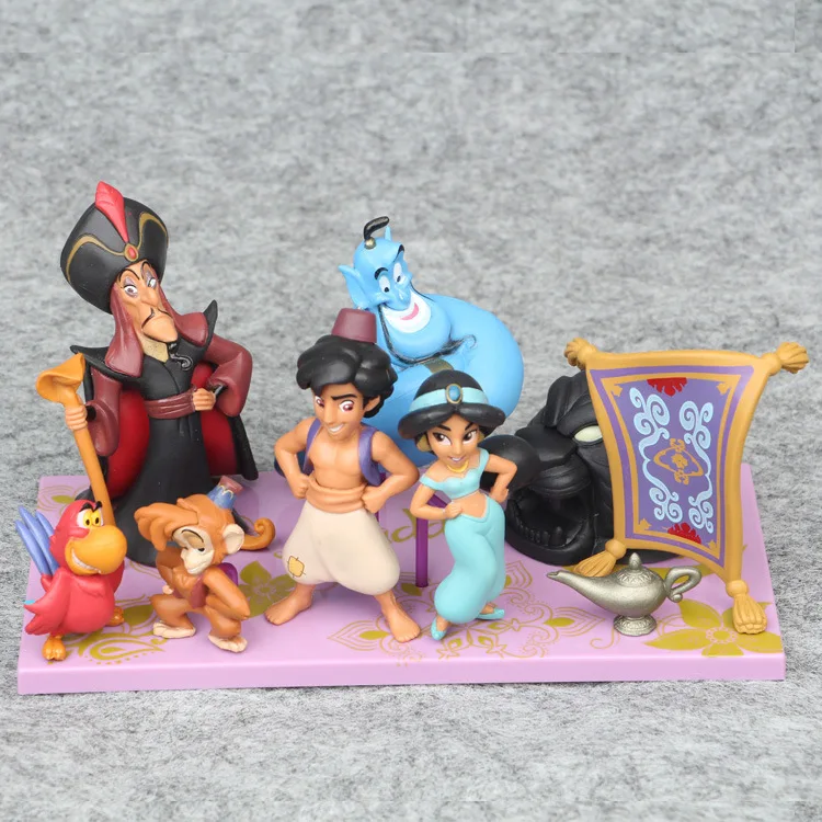 Disney 8 шт./компл. 2-10 см аладдин пвх фигурки милый мультфильм принцесса кукла жасмин