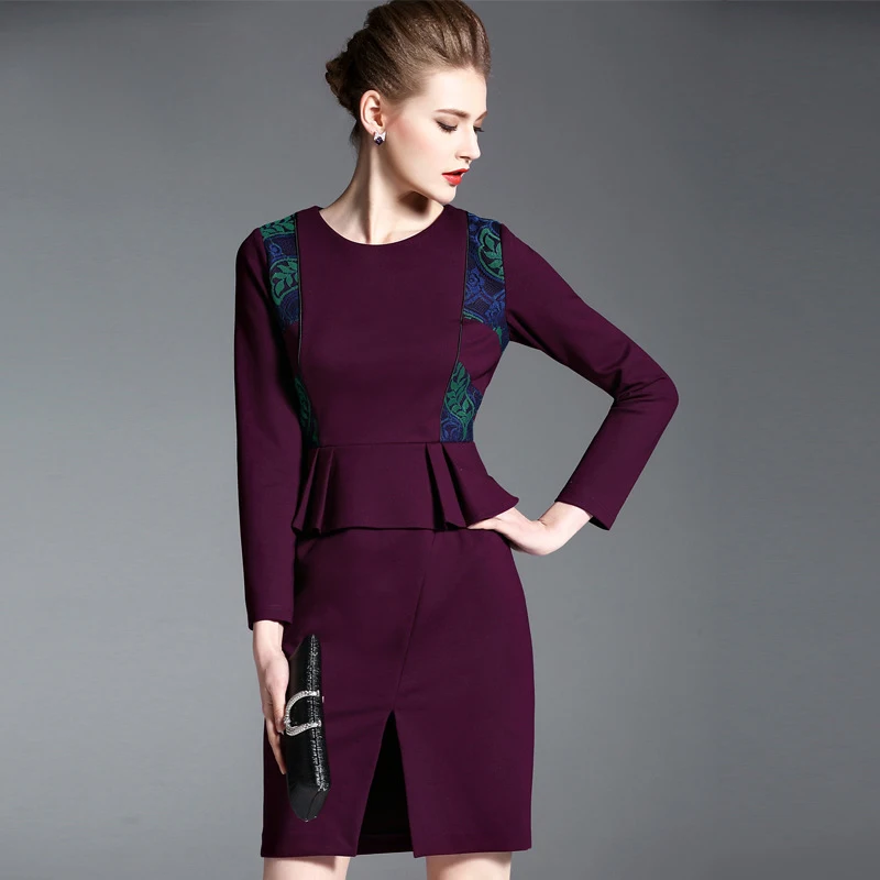 Knitted dress весенние и осенние модели 2017 новая мода высокого класса элегантный