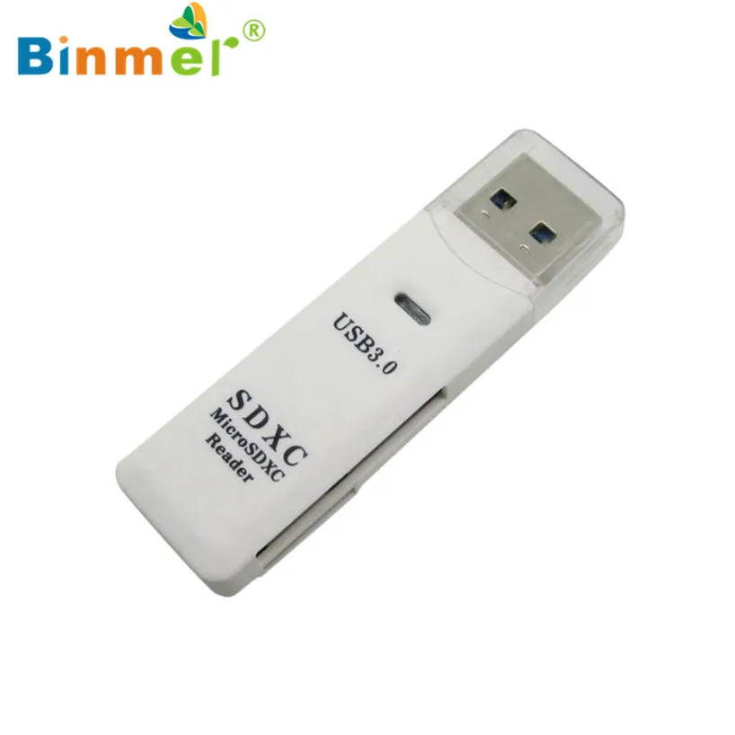 White Карты памяти Binmer супер скорость мини 5 Гбит/с супер скорость USB 3,0 Micro SD/SDXC TF кардридер адаптер Mac OS Pro High Guality - Цвет: White