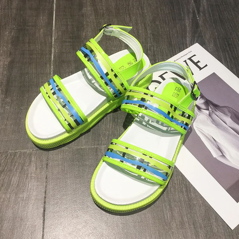 Летние женские шлепанцы на платформе босоножки толстой подошве сандалии