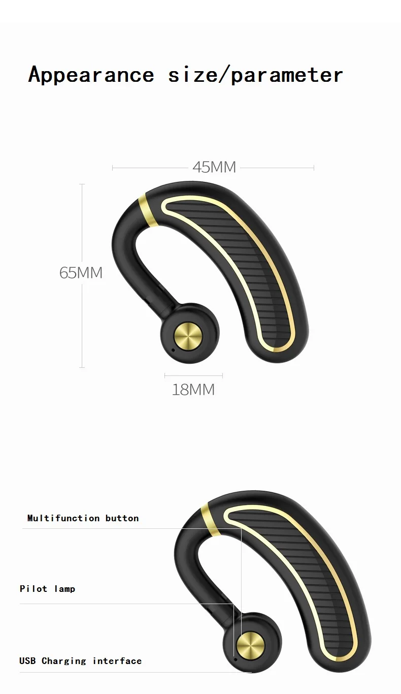 GDLYL беспроводные Bluetooth наушники, bluetooth-гарнитура, наушники-вкладыши с микрофоном, чехол для наушников для телефона, ПК