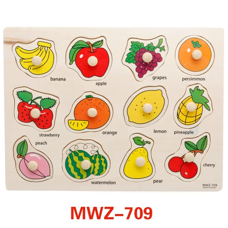 Детские деревянные головоломки рука поймет игрушки животных фрукты автомобиля