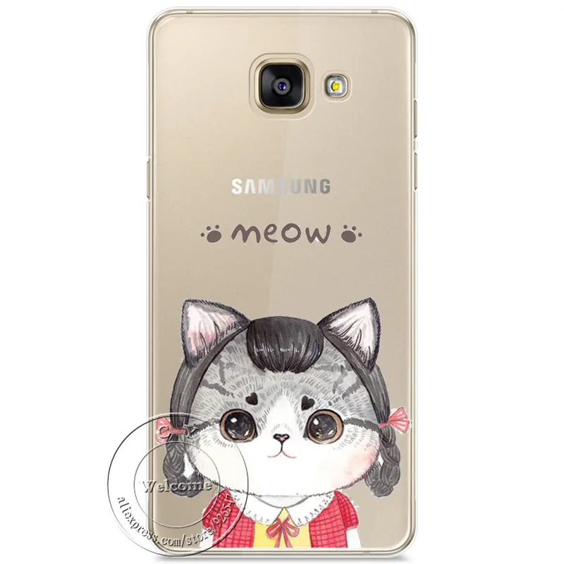 Жесткий чехол с милым мультяшным котом для Samsung Galaxy A3 A5 A7 J1 J3 J4 J5 J6 J7 J8 A6 A8 Plus 2018 2016