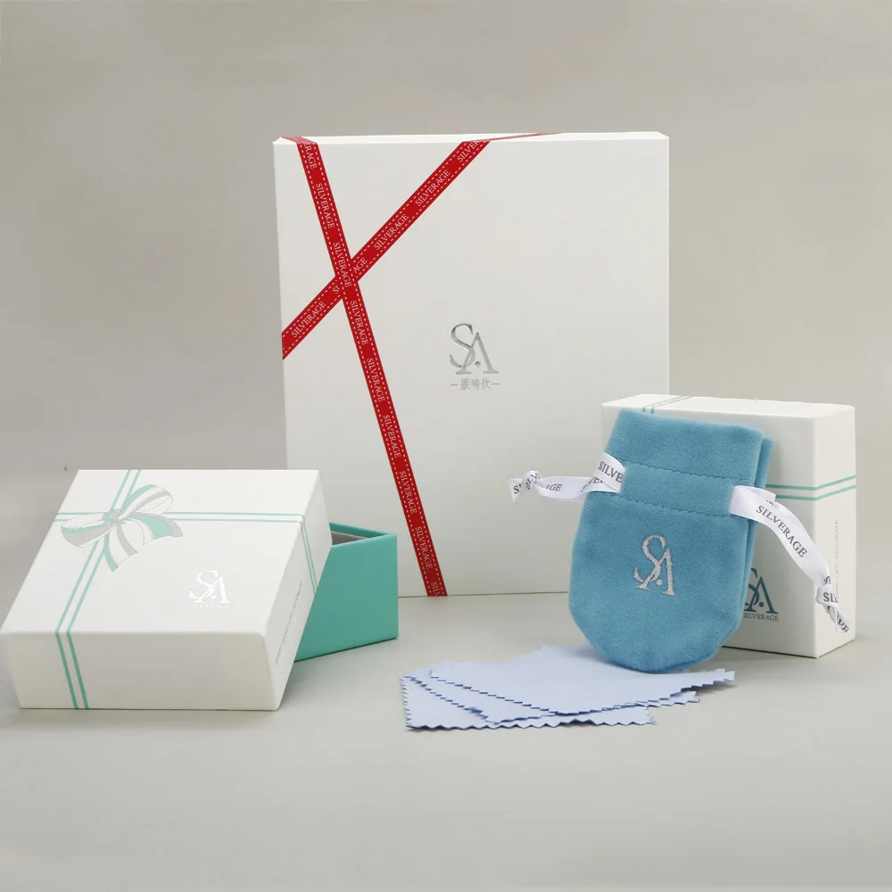 

SA SILVERAGE SA SILVERAGE 925 Sterling Silver Water Drop Charms Bracelets & Blue Zircon Chain Bracelet for Women Fine Jewelry