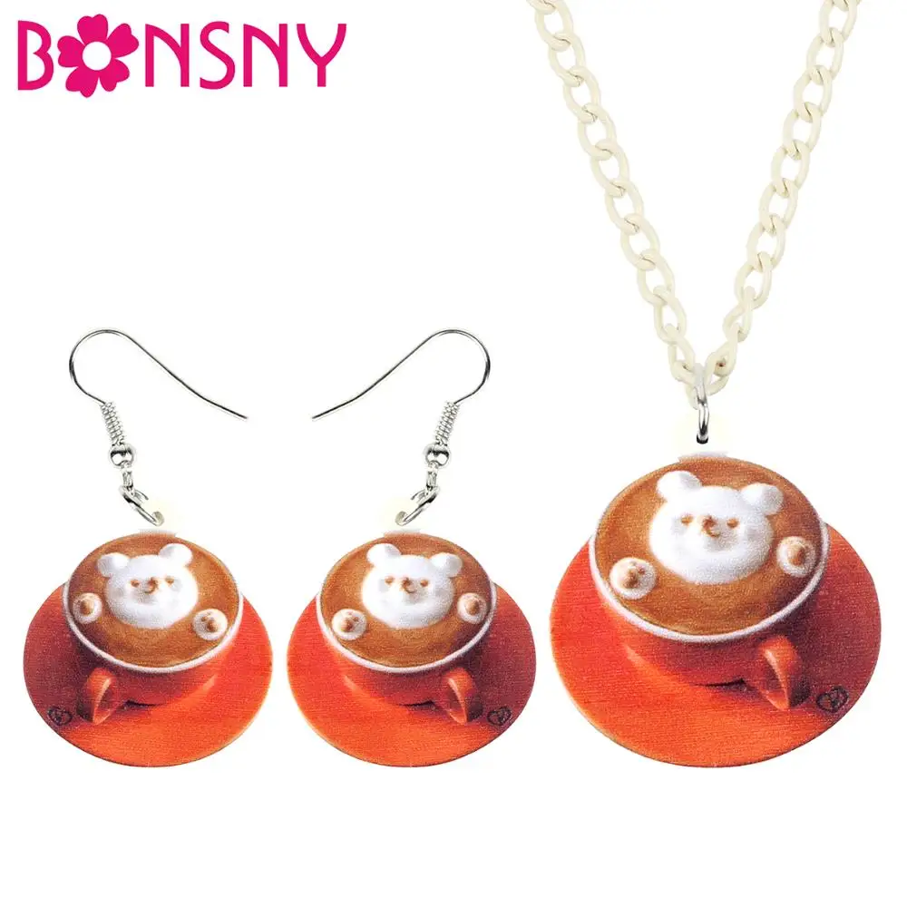 Bonsny акриловые Милые Собака породы чихуахуа Ювелирные наборы серьги ожерелье