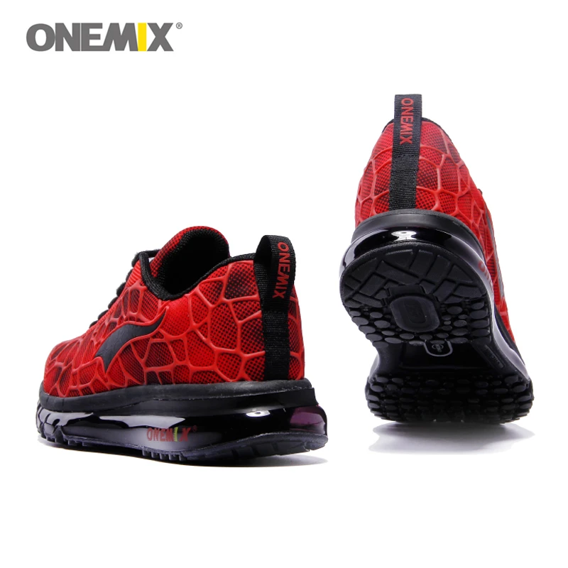 Спортивная обувь Onemix эластичные красные черные кроссовки с воздушной подушкой