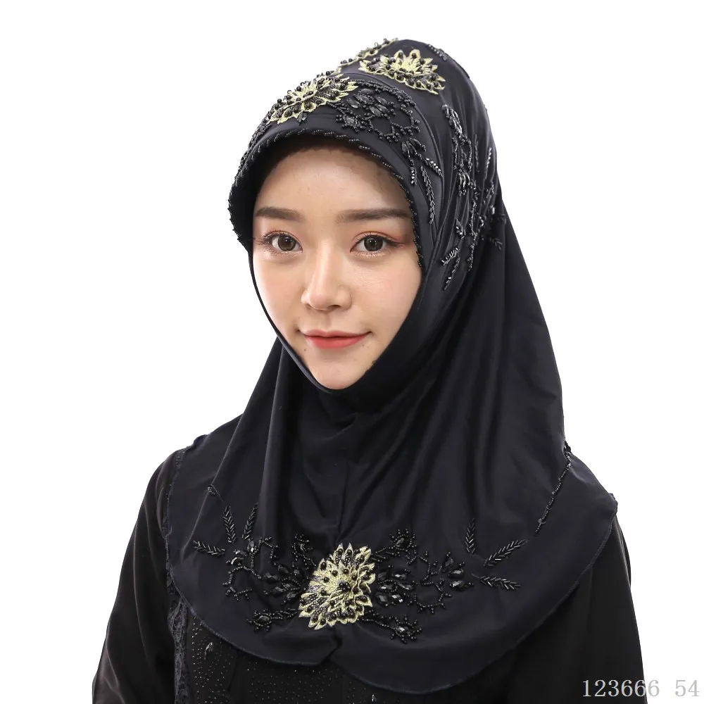 scarf hijab Новинка abaya Дубай головной убор хиджаб мусульманские шапочки под хиджаб из бисера тюрбан малазийские турецкие шарфы мгновенные хиджабы исламские продукты шапки - Цвет: scarf hijab