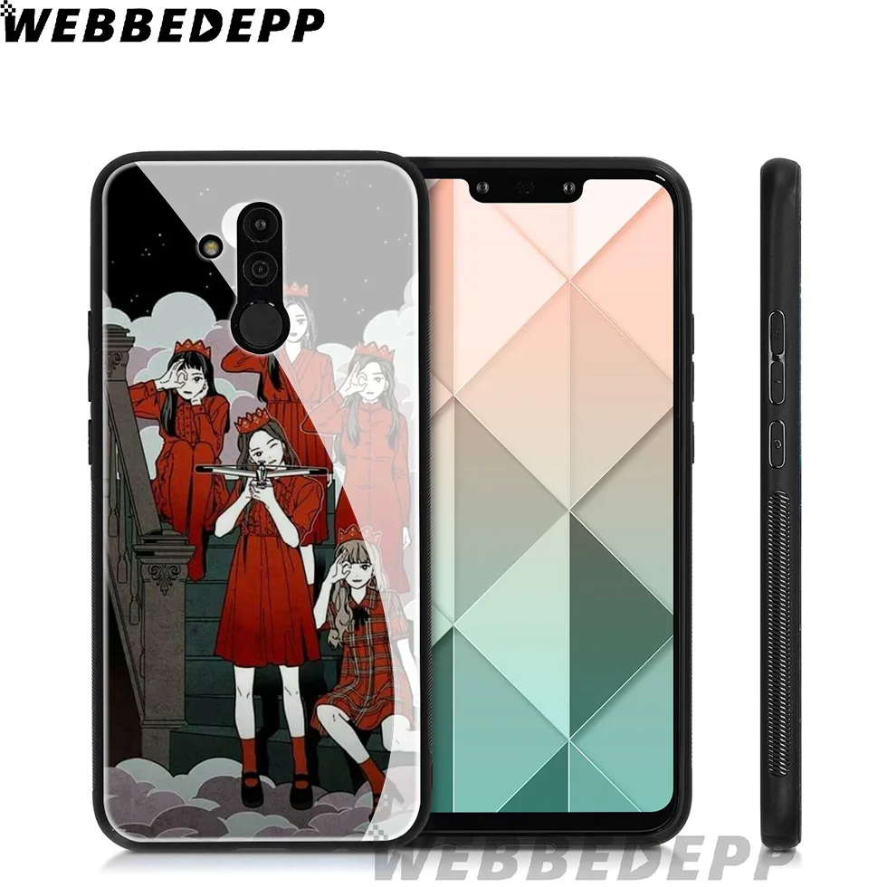 WEBBEDEPP красный бархатный поп чехол из закаленного стекла для Huawei Mate 20 P20 P10 P Smart 2019