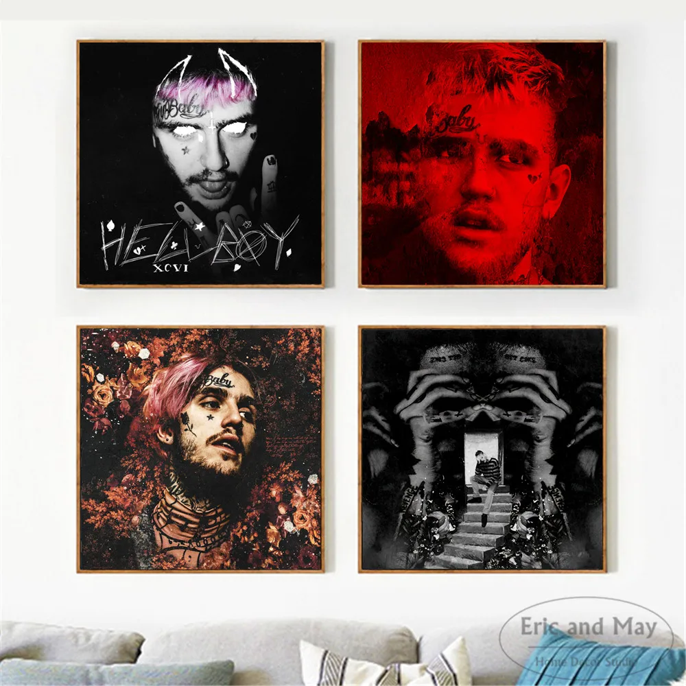 Картина на холсте Hellboy Lil Peep Singer художественные плакаты и принты Настенная
