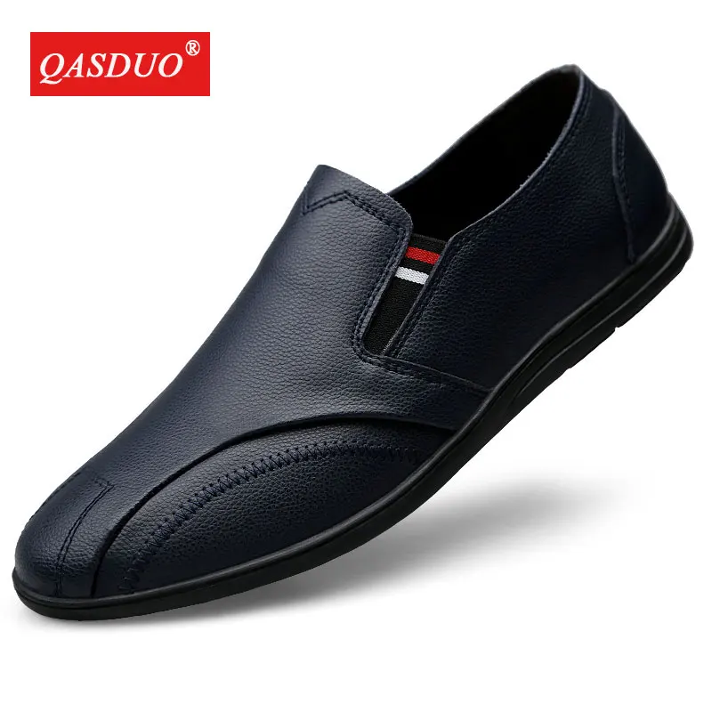 Men casual natural leather loafers boat shoes mocassin homme de luxe Fashion Slip On Driving Shoes Quality Soft | Обувь