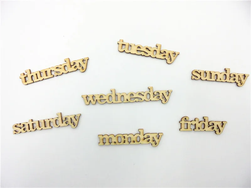 Happymems деревянные буквы 10 шт./лот Saunday до суббота смешанные формы деревянная плита
