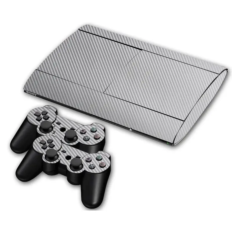 Виниловые наклейки из углеродного волокна для Sony PS3 Super Slim 4000 консоль и 2