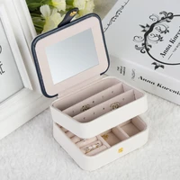 jewelry casket cosmetic storage box makeup packing organizer multi function earrings ring container case portable leather travel