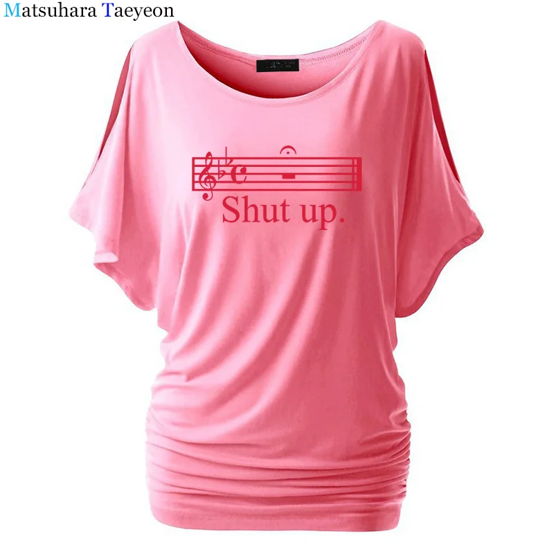 13 MUSIC SHUT UP, Повседневная футболка с принтом, брендовая, короткий рукав, забавная, хлопковая, женская футболка, футболка, homme, топы, женская одежда - Цвет: 13