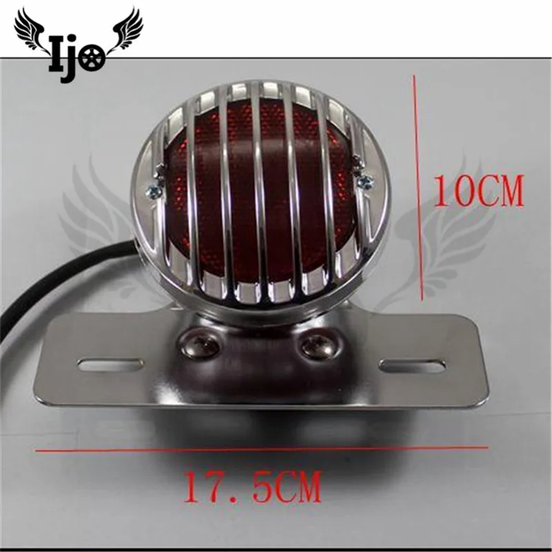 Винтажный хромированный черный серебристый задний фонарь в стиле ретро для Мотоциклов honda yamaha harley cafe racer chopper мотоциклов, стоп-сигнал, лампа